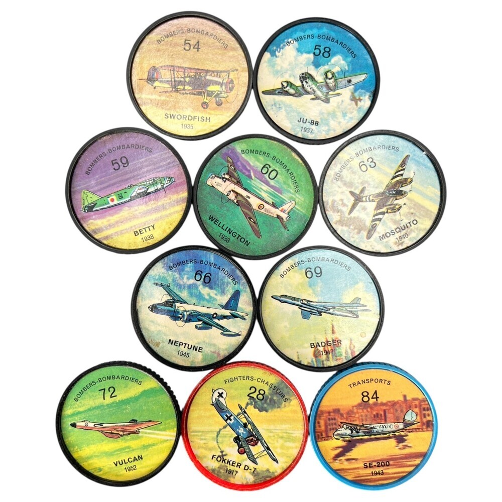 Jell-O Hostess Picture Wheel Flight Airplane 10pc Random Mixed Bundle
